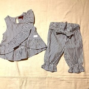 7 For all Mankind Baby Girl 2 Piece Outfit (capris and Sleeveless Top